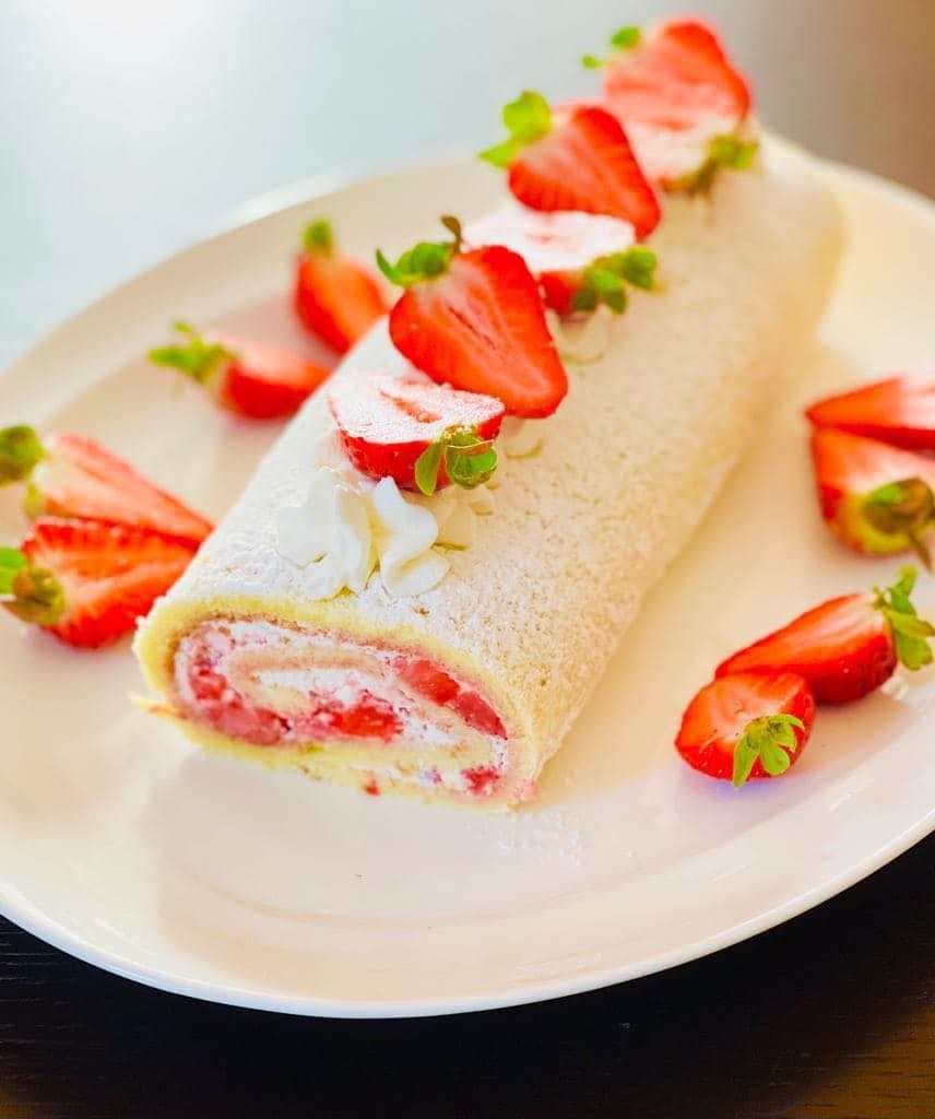 ROTOLO PANNA E FRAGOLE