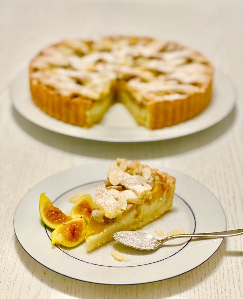 CROSTATA CREMA, FICHI E MANDORLE