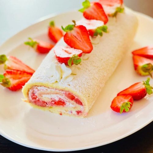 ROTOLO PANNA E FRAGOLE