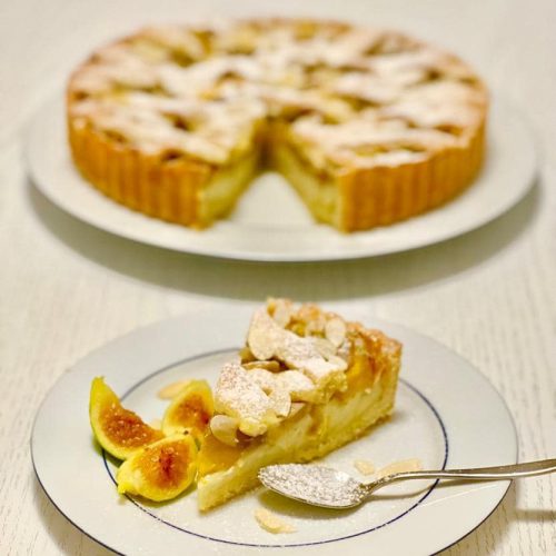 CROSTATA CREMA, FICHI E MANDORLE