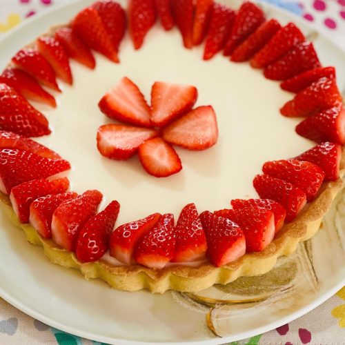 crostata pannacotta e fragole